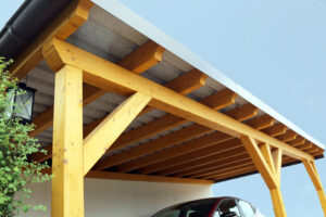High-quality wooden carport installed